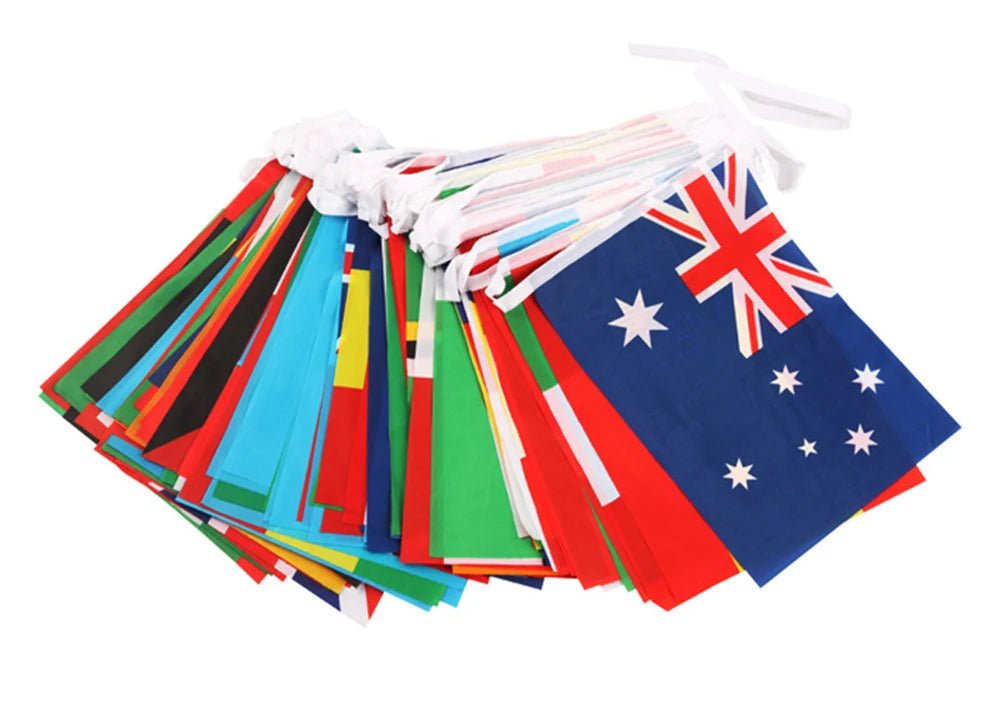 2026 14x21cm 48pcs Country Flag NEW Football Countries Flag Bunting National String Banner Event Garlands decoration - MAGUSTA BEAUTY