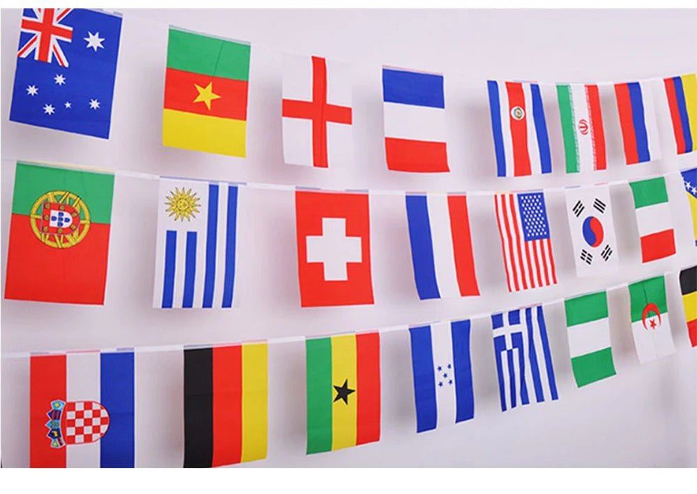 2026 14x21cm 48pcs Country Flag NEW Football Countries Flag Bunting National String Banner Event Garlands decoration - MAGUSTA BEAUTY