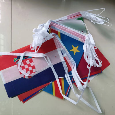 2026 14x21cm 48pcs Country Flag NEW Football Countries Flag Bunting National String Banner Event Garlands decoration - MAGUSTA BEAUTY