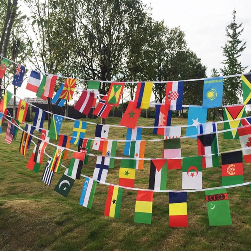 2026 14x21cm 48pcs Country Flag NEW Football Countries Flag Bunting National String Banner Event Garlands decoration - MAGUSTA BEAUTY