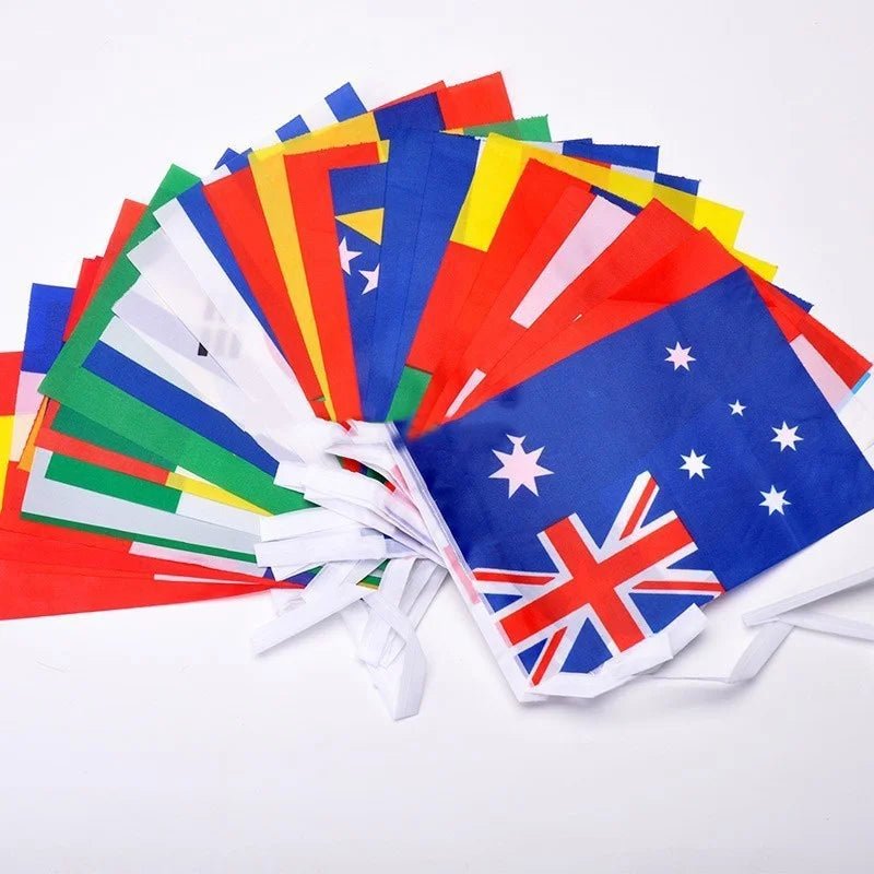 2026 42/48pcs world Country Flag 14x21cmNEW Football cup Countries Flag Bunting National String Banner Event Garlands decoration - MAGUSTA BEAUTY
