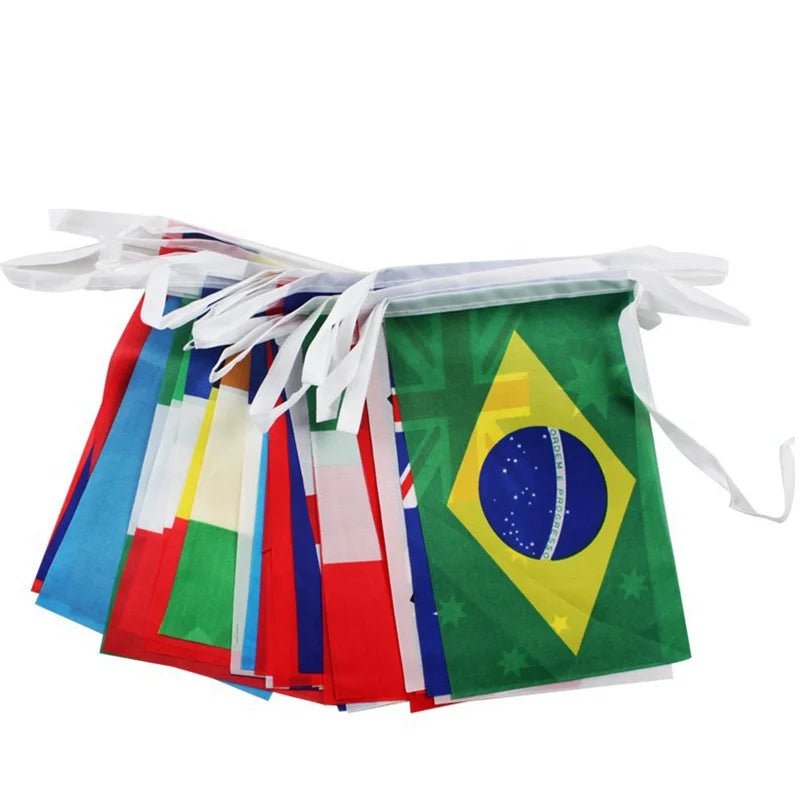 2026 42/48pcs world Country Flag 14x21cmNEW Football cup Countries Flag Bunting National String Banner Event Garlands decoration - MAGUSTA BEAUTY