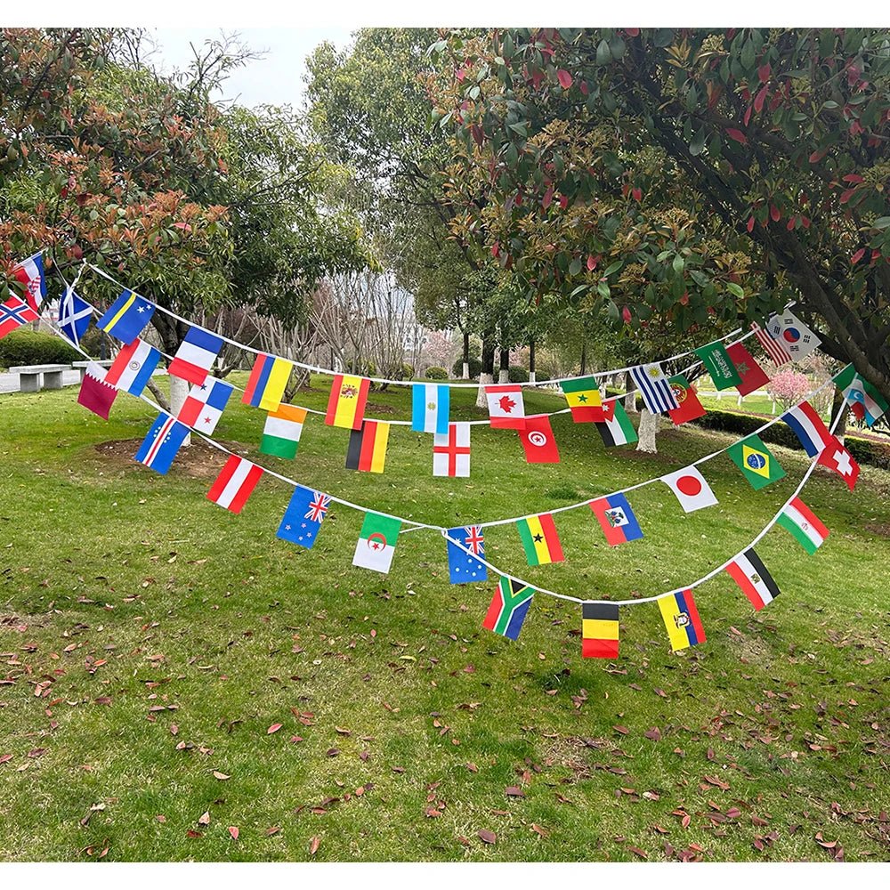 2026 42/48pcs world Country Flag 14x21cmNEW Football cup Countries Flag Bunting National String Banner Event Garlands decoration - MAGUSTA BEAUTY