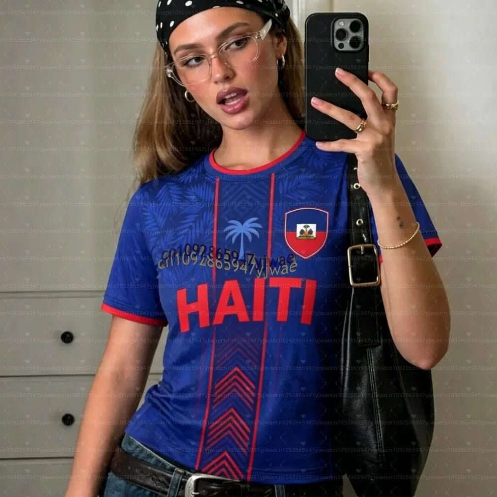 2026 Haiti Soccer Jersey Women Men Sports T-Shirts Plus Size sport casual Jerseys Unisex Graphic plus size T Shirts - MAGUSTA BEAUTY
