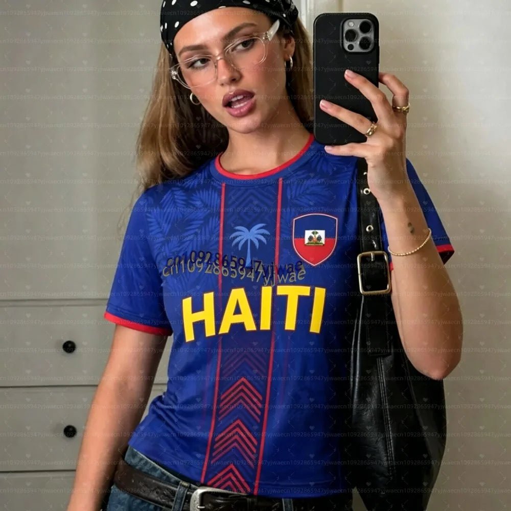2026 Haiti Soccer Jersey Women Men Sports T-Shirts Plus Size sport casual Jerseys Unisex Graphic plus size T Shirts - MAGUSTA BEAUTY