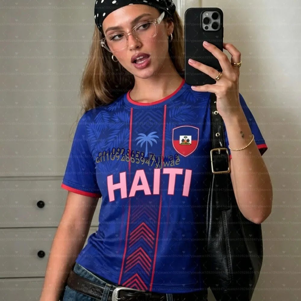 2026 Haiti Soccer Jersey Women Men Sports T-Shirts Plus Size sport casual Jerseys Unisex Graphic plus size T Shirts - MAGUSTA BEAUTY