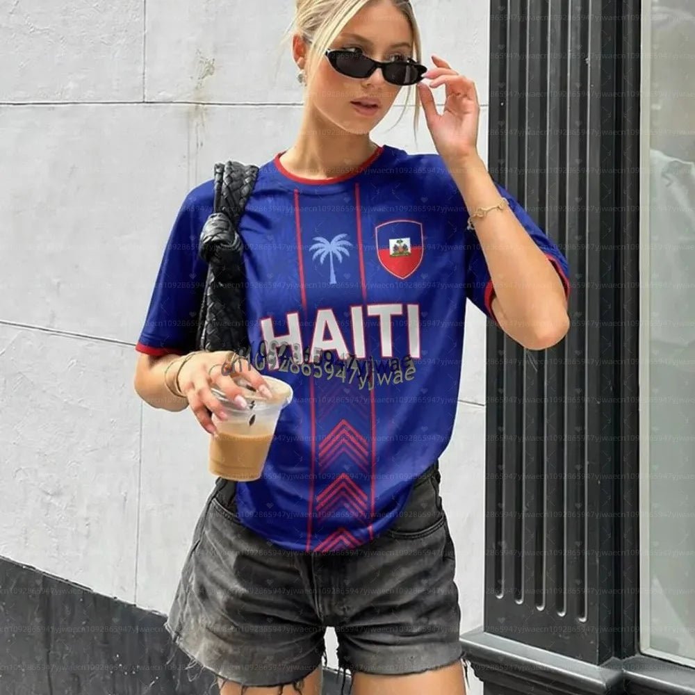 2026 Haiti Soccer Jersey Women Men Sports T-Shirts Plus Size sport casual Jerseys Unisex Graphic plus size T Shirts - MAGUSTA BEAUTY
