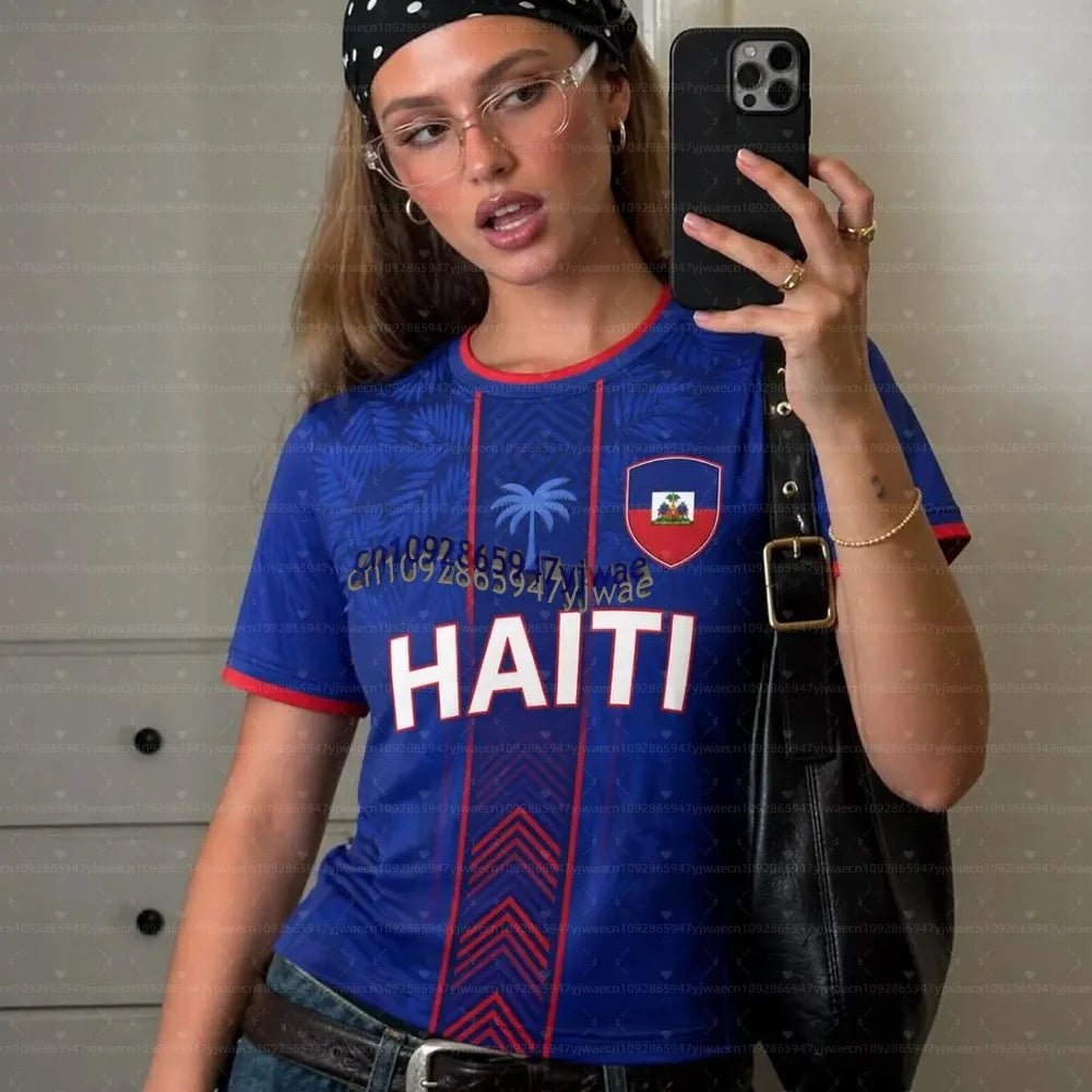 2026 Haiti Soccer Jersey Women Men Sports T-Shirts Plus Size sport casual Jerseys Unisex Graphic plus size T Shirts - MAGUSTA BEAUTY