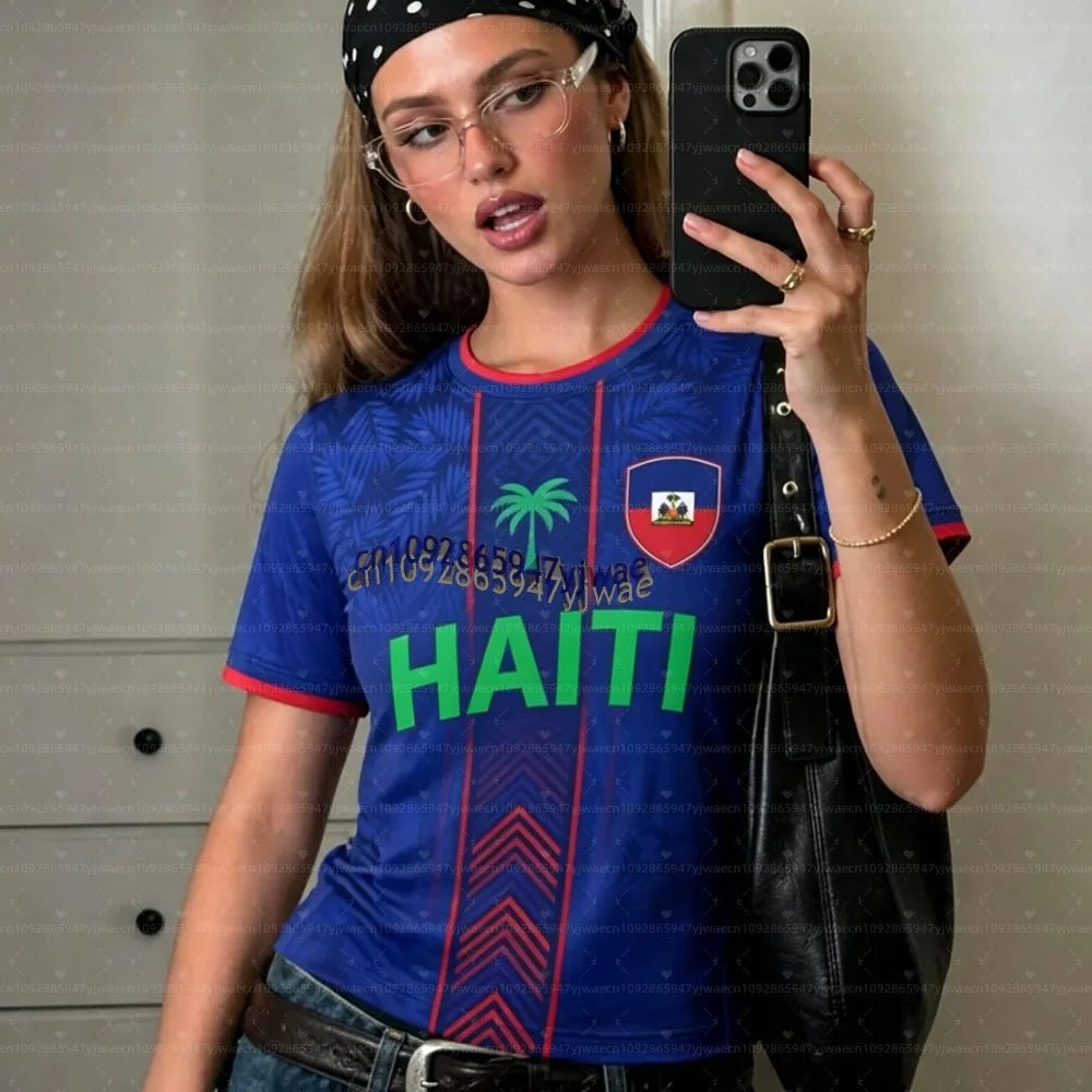 2026 Haiti Soccer Jersey Women Men Sports T-Shirts Plus Size sport casual Jerseys Unisex Graphic plus size T Shirts - MAGUSTA BEAUTY
