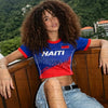 2026 MEN Women Cheerleaders Crop Sexy Y2k Top Haiti FLAG Soccer O-Neck Short Sleeve Jersey T-Shirt Tees Hip Hop T-Shirt - MAGUSTA BEAUTY