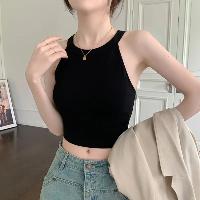 2026 Woman Clothing Summer Striped Tank Tops Women Sleeveless Knitted Camisole Crop Tops New Female Elastic Slim Casual Vests - MAGUSTA BEAUTY