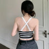 2026 Woman Clothing Summer Striped Tank Tops Women Sleeveless Knitted Camisole Crop Tops New Female Elastic Slim Casual Vests - MAGUSTA BEAUTY