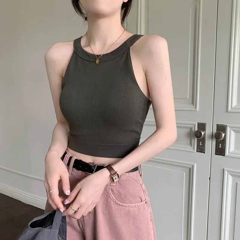 2026 Woman Clothing Summer Striped Tank Tops Women Sleeveless Knitted Camisole Crop Tops New Female Elastic Slim Casual Vests - MAGUSTA BEAUTY