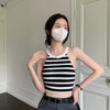 2026 Woman Clothing Summer Striped Tank Tops Women Sleeveless Knitted Camisole Crop Tops New Female Elastic Slim Casual Vests - MAGUSTA BEAUTY