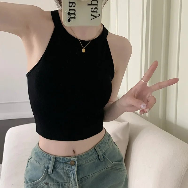 2026 Woman Clothing Summer Striped Tank Tops Women Sleeveless Knitted Camisole Crop Tops New Female Elastic Slim Casual Vests - MAGUSTA BEAUTY
