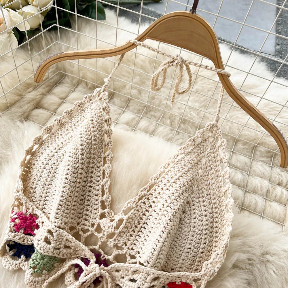 2026Women's Summer Bohemian Style Holiday knitted Set Tassel Halter Top WithSkirt Set Knitted Skirt Suit Two Piece Set for Women - MAGUSTA BEAUTY