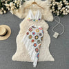 2026Women's Summer Bohemian Style Holiday knitted Set Tassel Halter Top WithSkirt Set Knitted Skirt Suit Two Piece Set for Women - MAGUSTA BEAUTY