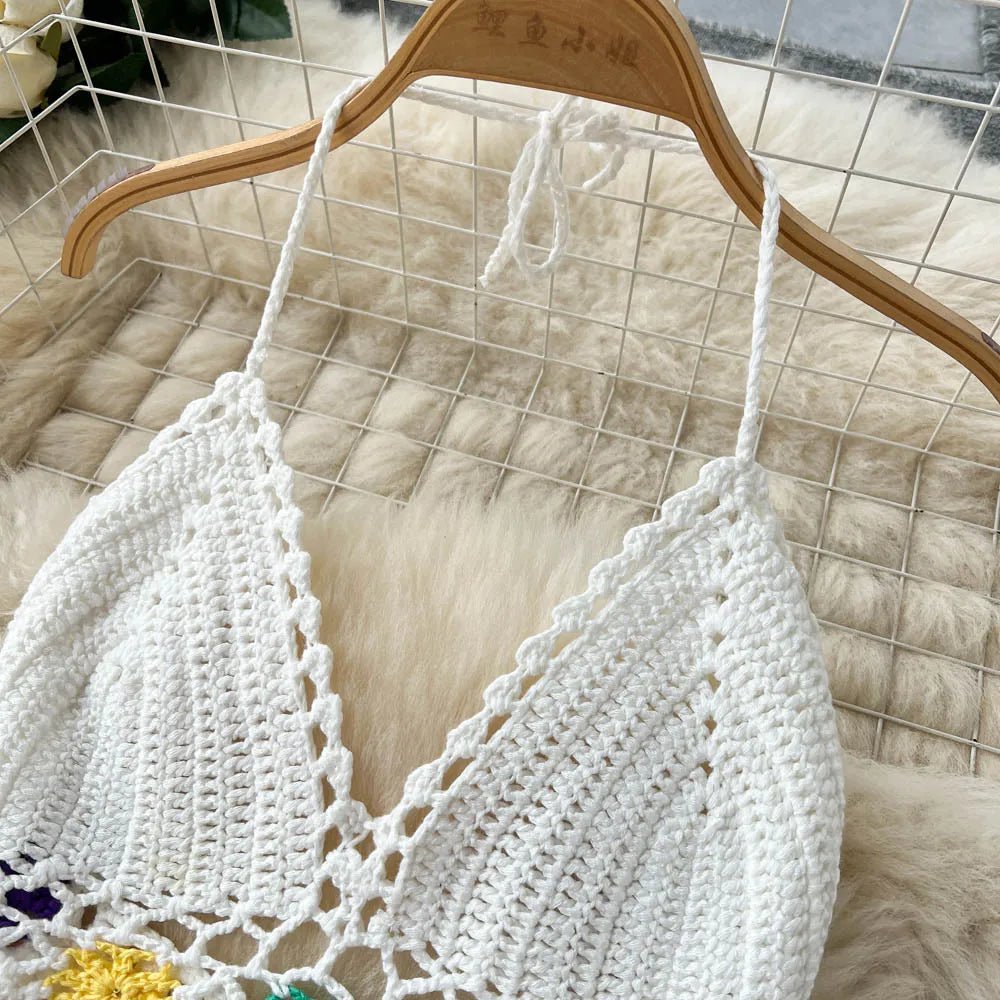 2026Women's Summer Bohemian Style Holiday knitted Set Tassel Halter Top WithSkirt Set Knitted Skirt Suit Two Piece Set for Women - MAGUSTA BEAUTY