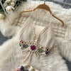 2026Women's Summer Bohemian Style Holiday knitted Set Tassel Halter Top WithSkirt Set Knitted Skirt Suit Two Piece Set for Women - MAGUSTA BEAUTY