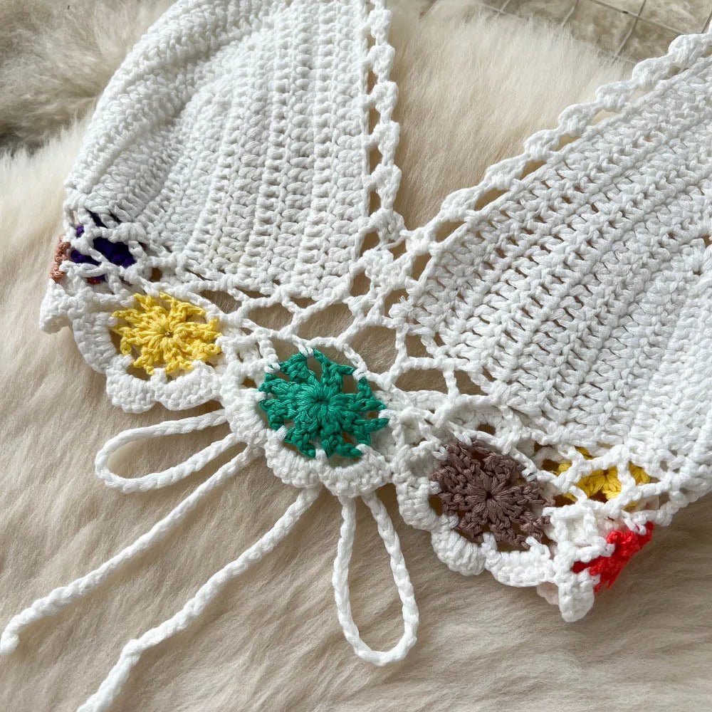 2026Women's Summer Bohemian Style Holiday knitted Set Tassel Halter Top WithSkirt Set Knitted Skirt Suit Two Piece Set for Women - MAGUSTA BEAUTY