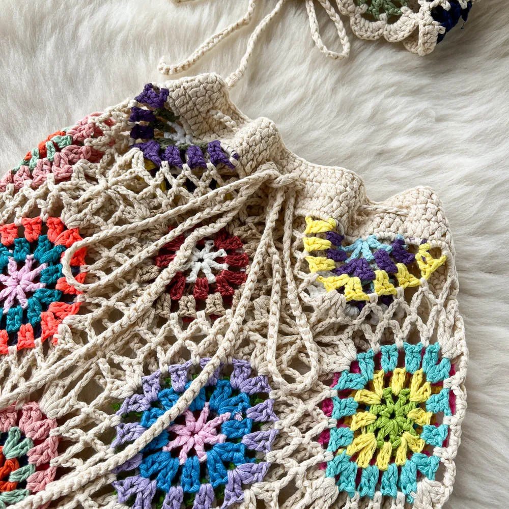 2026Women's Summer Bohemian Style Holiday knitted Set Tassel Halter Top WithSkirt Set Knitted Skirt Suit Two Piece Set for Women - MAGUSTA BEAUTY