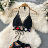 2026Women's Summer Bohemian Style Holiday knitted Set Tassel Halter Top WithSkirt Set Knitted Skirt Suit Two Piece Set for Women - MAGUSTA BEAUTY