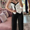 2 Piece Sets Women Outfit Sexy One Shoulder Ruched Top & Casual Straight Leg Pants Suits for Female Spring 2024 Fashion New