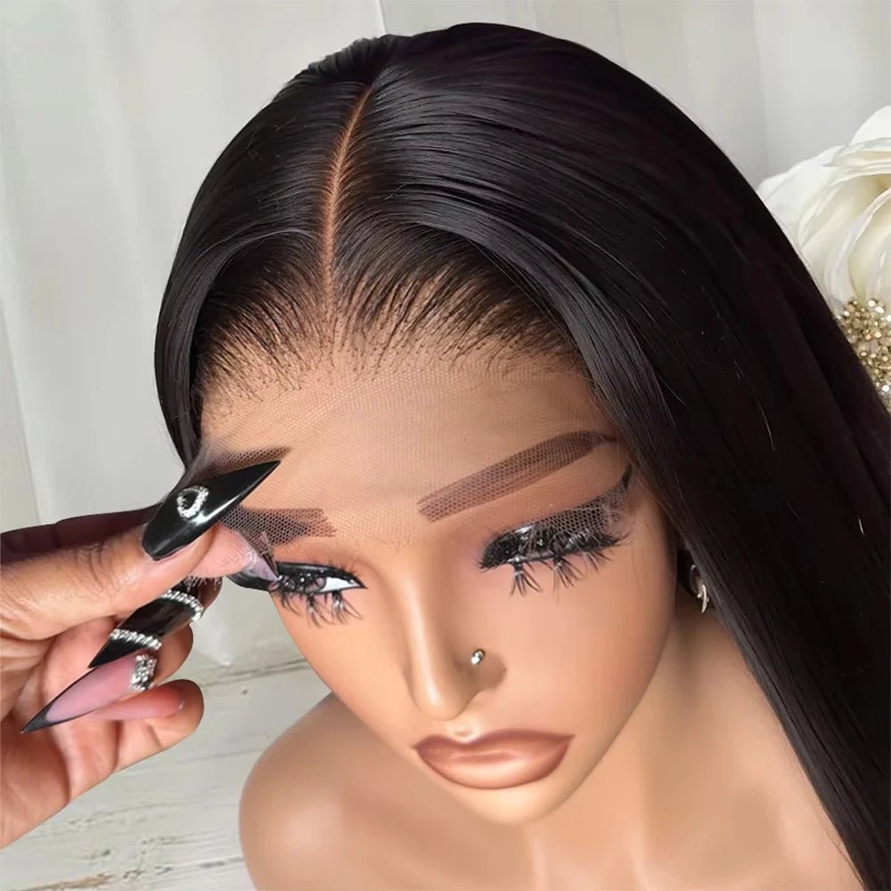 220% Bone Straight 360 Full Transparent Lace Front Human Hair Wigs 13×6 HD Lace Frontal Wig 30 40 Inch Black 100% Human Hair Wig - MAGUSTA BEAUTY