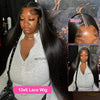 220% Bone Straight 360 Full Transparent Lace Front Human Hair Wigs 13×6 HD Lace Frontal Wig 30 40 Inch Black 100% Human Hair Wig - MAGUSTA BEAUTY