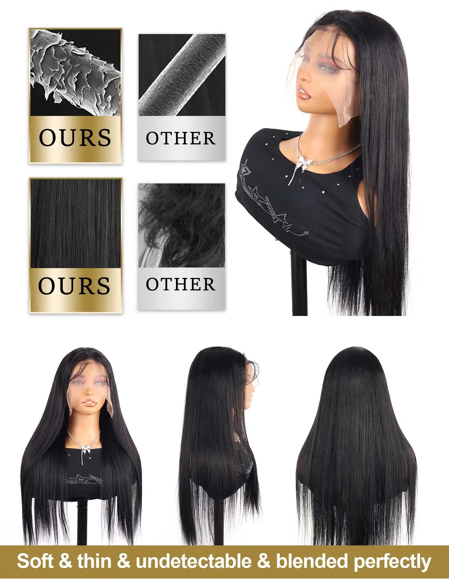 220% Bone Straight 360 Full Transparent Lace Front Human Hair Wigs 13×6 HD Lace Frontal Wig 30 40 Inch Black 100% Human Hair Wig - MAGUSTA BEAUTY
