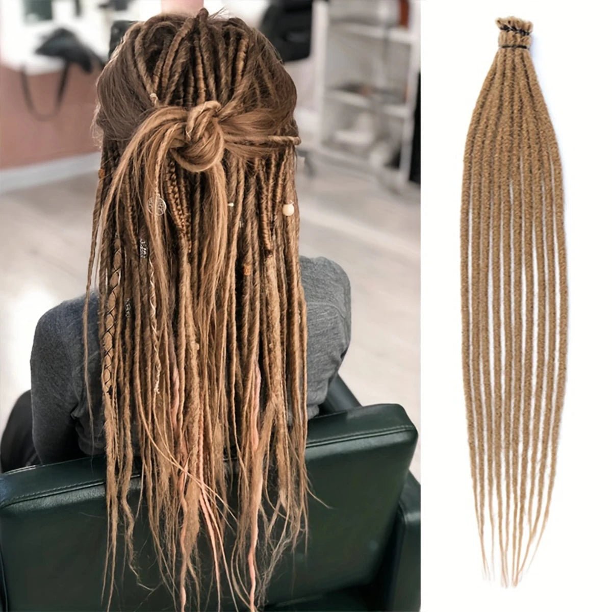 24Inch Dreadlock Extensions Synthetic Loc Extensions 0.6CM 100% Full Head Handmade Permanent Dreadlocks Extension for Men/Women - MAGUSTA BEAUTY