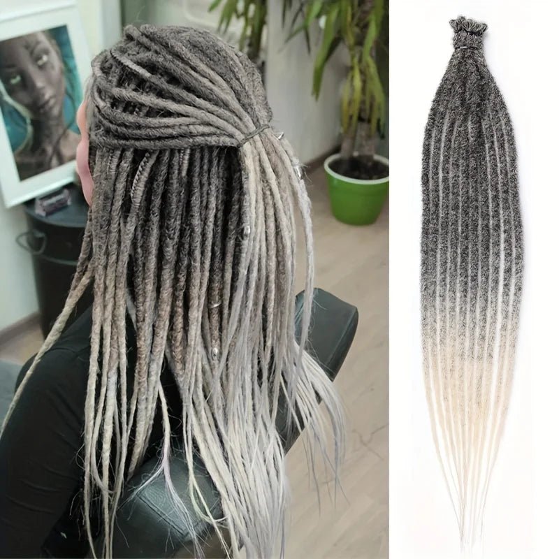 24Inch Dreadlock Extensions Synthetic Loc Extensions 0.6CM 100% Full Head Handmade Permanent Dreadlocks Extension for Men/Women - MAGUSTA BEAUTY