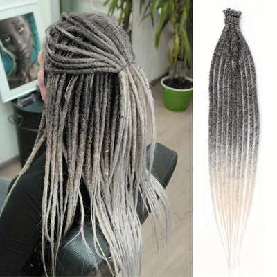 24Inch Dreadlock Extensions Synthetic Loc Extensions 0.6CM 100% Full Head Handmade Permanent Dreadlocks Extension for Men/Women - MAGUSTA BEAUTY