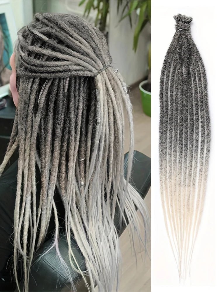 24Inch Dreadlock Extensions Synthetic Loc Extensions 0.6CM 100% Full Head Handmade Permanent Dreadlocks Extension for Men/Women - MAGUSTA BEAUTY