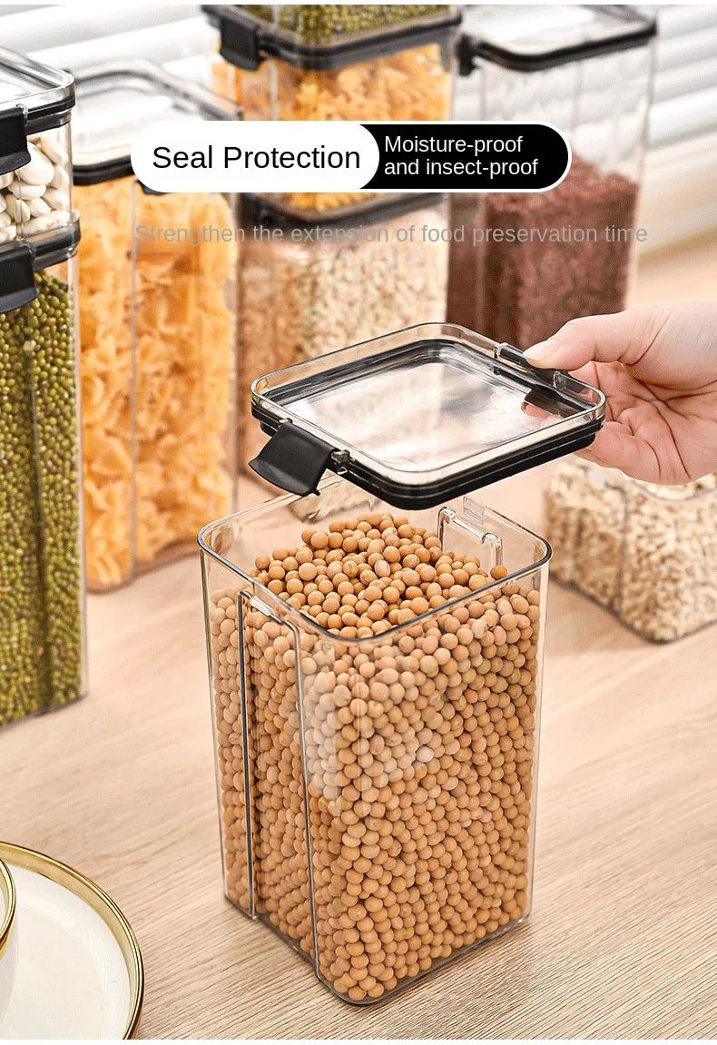 2/4PCS Sealed Jars Sets Stackable Kitchen Grain Srorage Sealed Containers Fridge Fresh Keep Boxes Seasoning Set Multigrain Tank - MAGUSTA BEAUTY