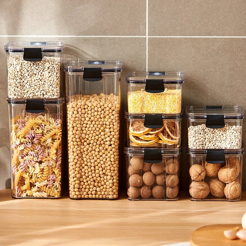 2/4PCS Sealed Jars Sets Stackable Kitchen Grain Srorage Sealed Containers Fridge Fresh Keep Boxes Seasoning Set Multigrain Tank - MAGUSTA BEAUTY