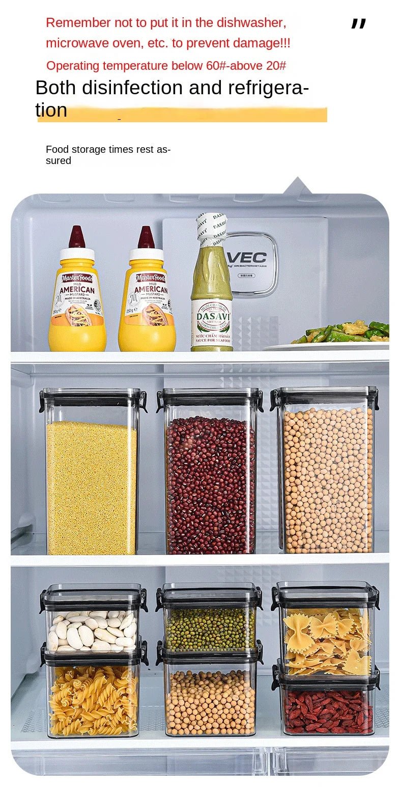 2/4PCS Sealed Jars Sets Stackable Kitchen Grain Srorage Sealed Containers Fridge Fresh Keep Boxes Seasoning Set Multigrain Tank - MAGUSTA BEAUTY