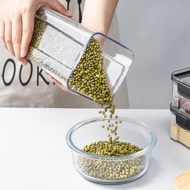 2/4PCS Sealed Jars Sets Stackable Kitchen Grain Srorage Sealed Containers Fridge Fresh Keep Boxes Seasoning Set Multigrain Tank - MAGUSTA BEAUTY