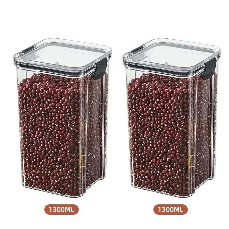 2/4PCS Sealed Jars Sets Stackable Kitchen Grain Srorage Sealed Containers Fridge Fresh Keep Boxes Seasoning Set Multigrain Tank - MAGUSTA BEAUTY
