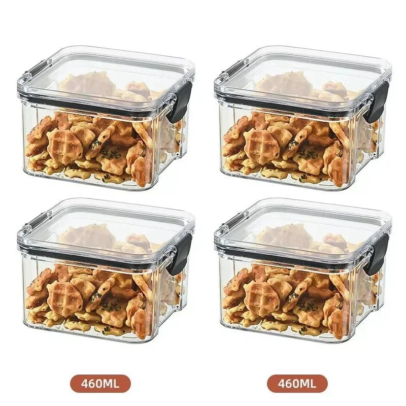 2/4PCS Sealed Jars Sets Stackable Kitchen Grain Srorage Sealed Containers Fridge Fresh Keep Boxes Seasoning Set Multigrain Tank - MAGUSTA BEAUTY