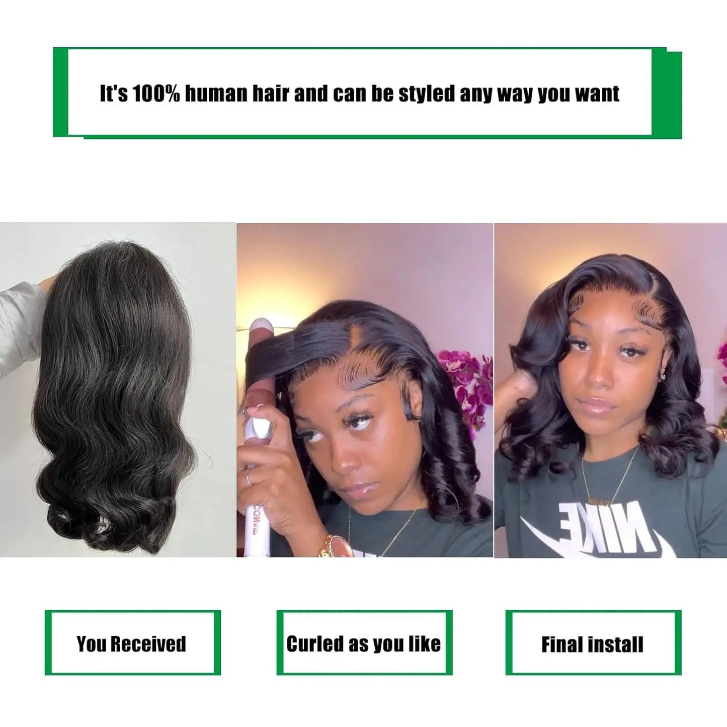 250% Body Wave HD Lace Frontal Wig Short Bob WigS Human Hair Glueless Human Hair Wavy 13x4 Transparent Lace Front Wigs For Women - MAGUSTA BEAUTY