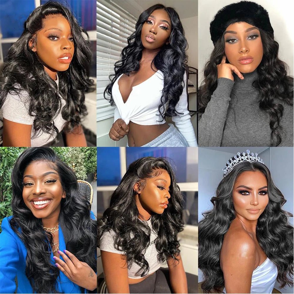 250% Density 13x6 Body Wave Lace Front Wigs Human Hair Pre Plucked 13x4 HD Transparent Lace Frontal Wigs Human Hair for Women - MAGUSTA BEAUTY
