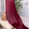 250 Density 99J Burgundy 13x4 Brazilian HD Lace Front Wig For Women Straight Red 30 Inch Glueless Lace Frontal Human Hair Wigs - MAGUSTA BEAUTY
