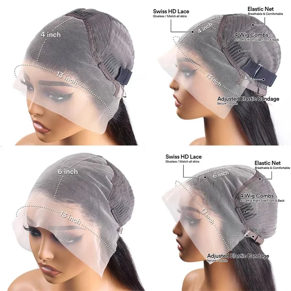 250 Density 99J Burgundy 13x4 Brazilian HD Lace Front Wig For Women Straight Red 30 Inch Glueless Lace Frontal Human Hair Wigs - MAGUSTA BEAUTY