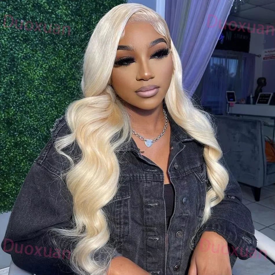 250% Density Peruvian 30 40 42 inch 613 Blonde 13x6 HD Lace Front Human Hair Wig For Women Body Wave Glueless Lace Frontal Wig - MAGUSTA BEAUTY