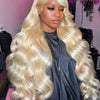 250% Density Peruvian 30 40 42 inch 613 Blonde 13x6 HD Lace Front Human Hair Wig For Women Body Wave Glueless Lace Frontal Wig - MAGUSTA BEAUTY