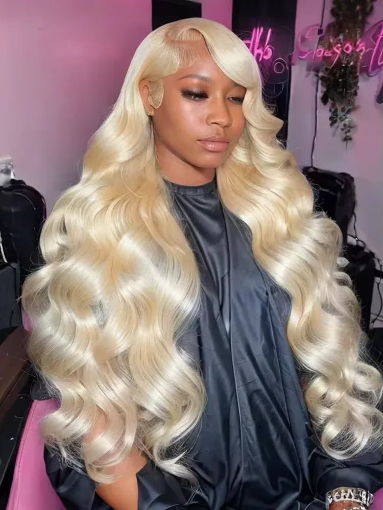 250% Density Peruvian 30 40 42 inch 613 Blonde 13x6 HD Lace Front Human Hair Wig For Women Body Wave Glueless Lace Frontal Wig - MAGUSTA BEAUTY
