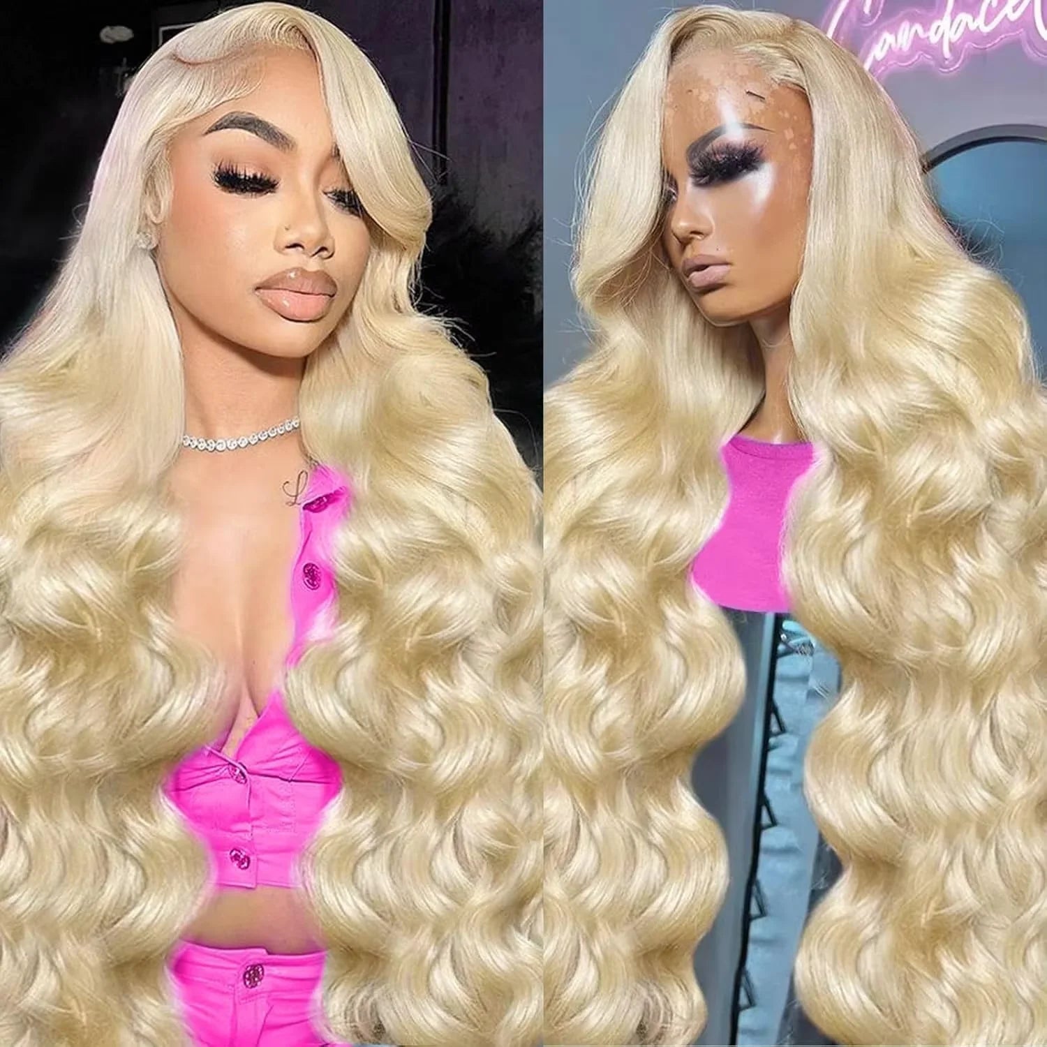 250% Density Peruvian 30 40 42 inch 613 Blonde 13x6 HD Lace Front Human Hair Wig For Women Body Wave Glueless Lace Frontal Wig - MAGUSTA BEAUTY