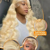 250% Density Peruvian 30 40 42 inch 613 Blonde 13x6 HD Lace Front Human Hair Wig For Women Body Wave Glueless Lace Frontal Wig - MAGUSTA BEAUTY
