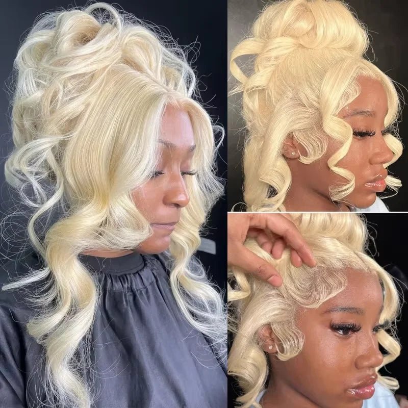 250% Density Peruvian 30 40 42 inch 613 Blonde 13x6 HD Lace Front Human Hair Wig For Women Body Wave Glueless Lace Frontal Wig - MAGUSTA BEAUTY